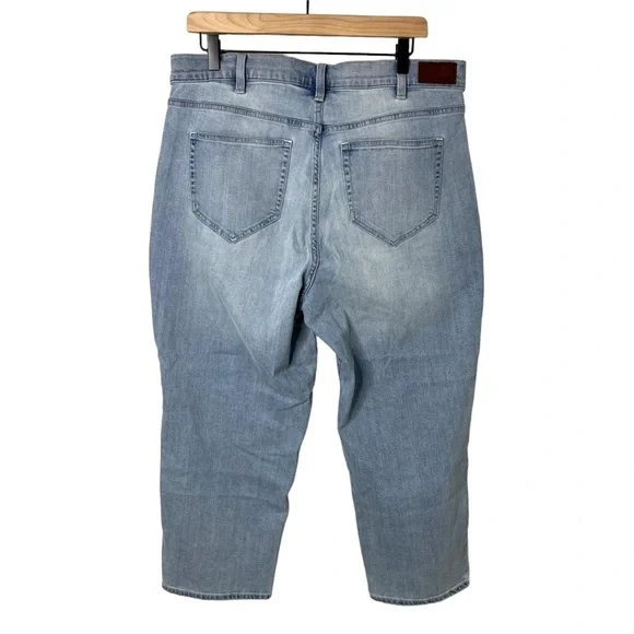 Lands End High Rise Straight Ankle Jeans Light Wash Plus Size 16 - Picture 6 of 11